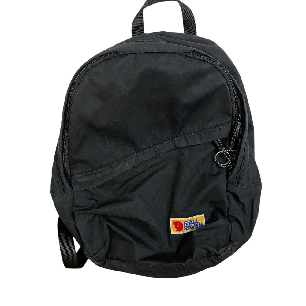 Fjallraven Vardag Backpack Black Outdoors School Daypack Handle Pockets Zippers